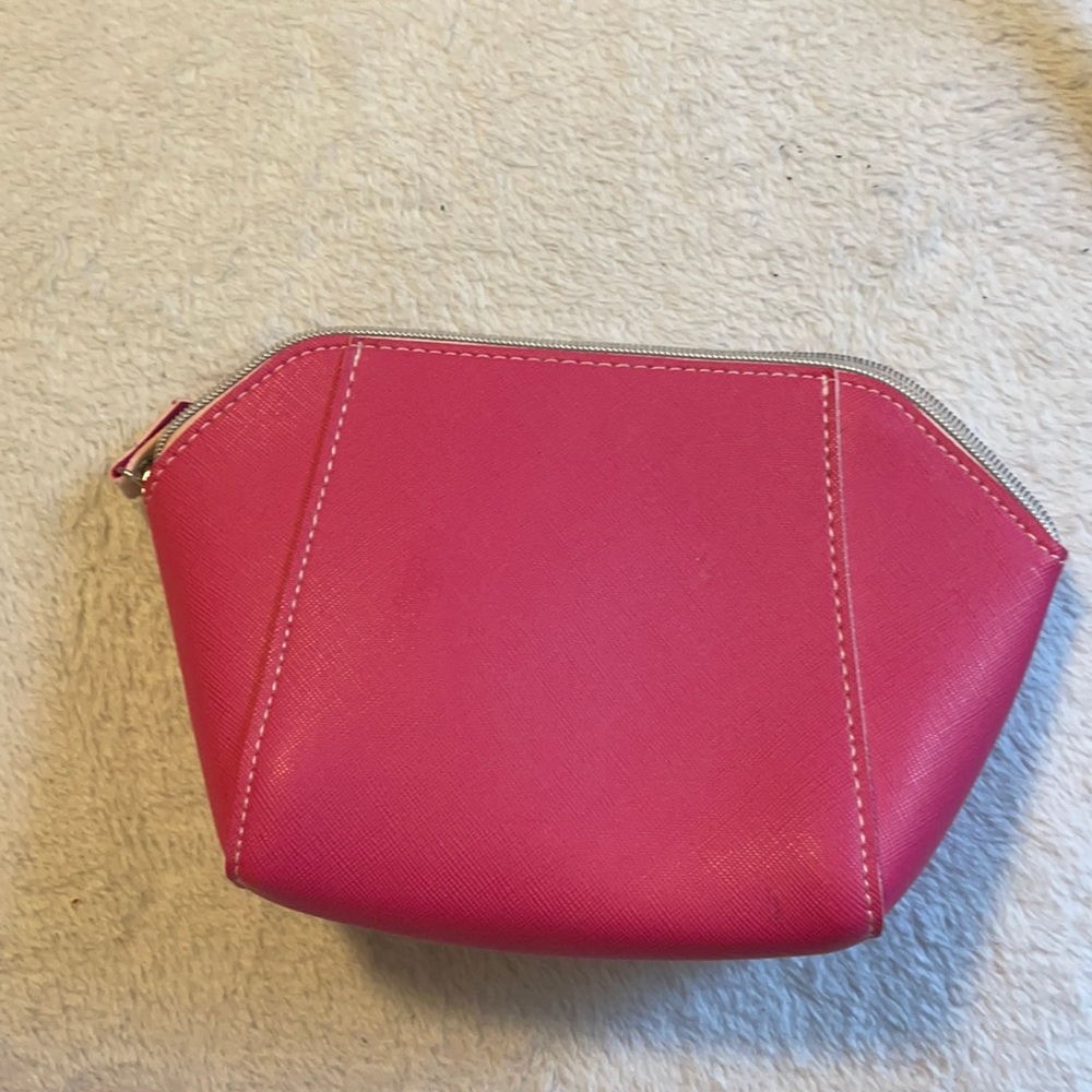 Small pink zipper top make up bag